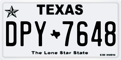TX license plate DPY7648