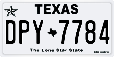 TX license plate DPY7784