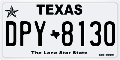 TX license plate DPY8130