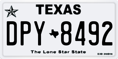 TX license plate DPY8492