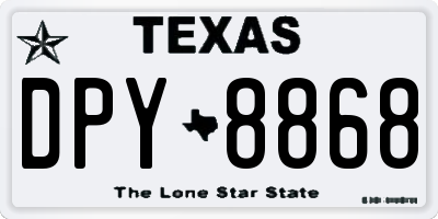 TX license plate DPY8868