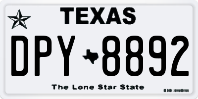 TX license plate DPY8892