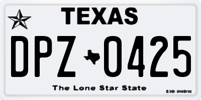 TX license plate DPZ0425
