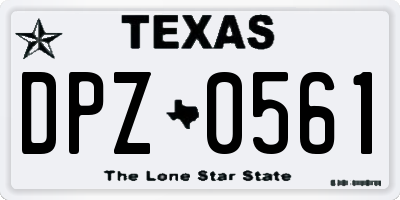 TX license plate DPZ0561