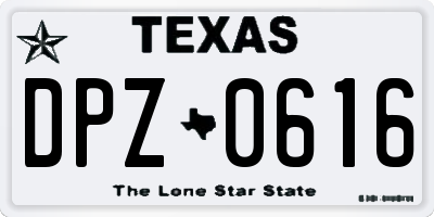 TX license plate DPZ0616