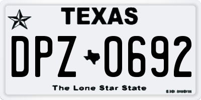 TX license plate DPZ0692