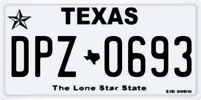TX license plate DPZ0693