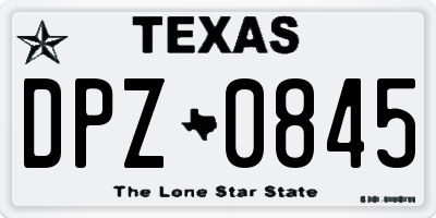 TX license plate DPZ0845
