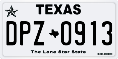 TX license plate DPZ0913
