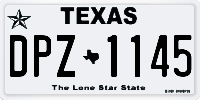 TX license plate DPZ1145