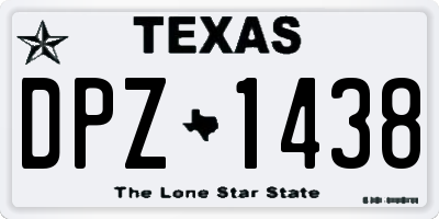 TX license plate DPZ1438