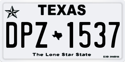 TX license plate DPZ1537