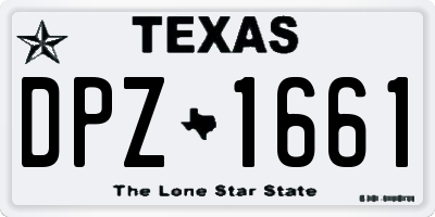 TX license plate DPZ1661