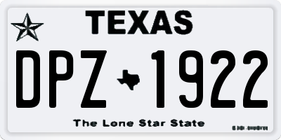 TX license plate DPZ1922