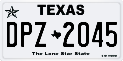 TX license plate DPZ2045