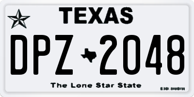 TX license plate DPZ2048