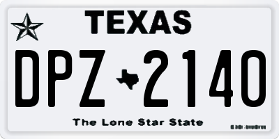 TX license plate DPZ2140