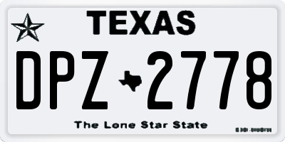 TX license plate DPZ2778