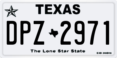 TX license plate DPZ2971