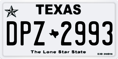 TX license plate DPZ2993