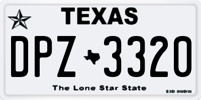 TX license plate DPZ3320