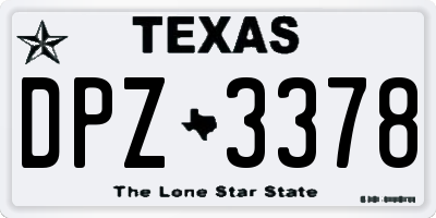 TX license plate DPZ3378