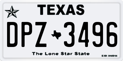 TX license plate DPZ3496