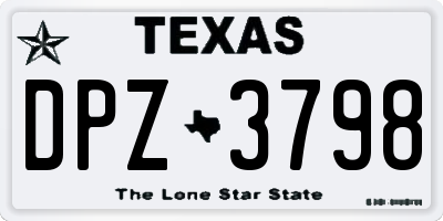 TX license plate DPZ3798