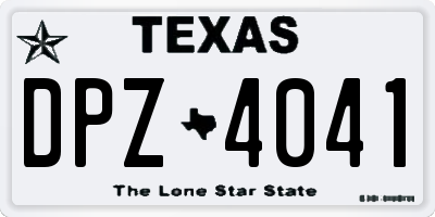 TX license plate DPZ4041