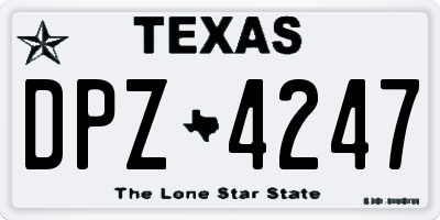 TX license plate DPZ4247