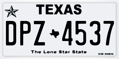 TX license plate DPZ4537