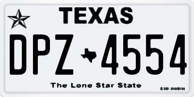 TX license plate DPZ4554