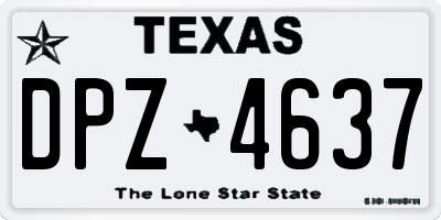 TX license plate DPZ4637