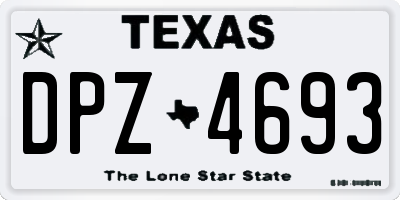 TX license plate DPZ4693