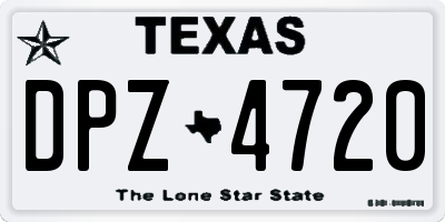 TX license plate DPZ4720