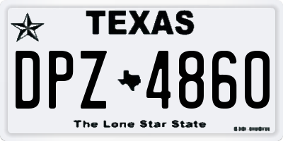 TX license plate DPZ4860