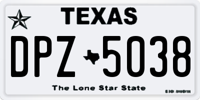 TX license plate DPZ5038