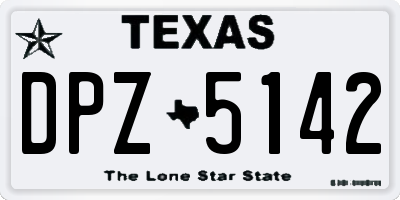TX license plate DPZ5142