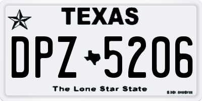 TX license plate DPZ5206