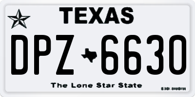 TX license plate DPZ6630