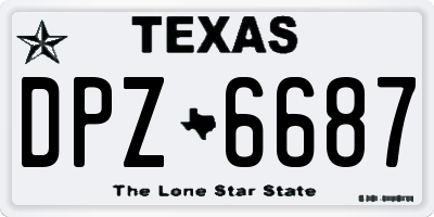 TX license plate DPZ6687