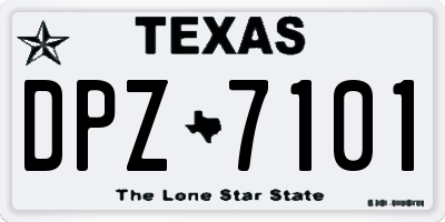 TX license plate DPZ7101