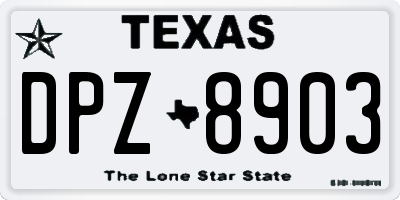 TX license plate DPZ8903