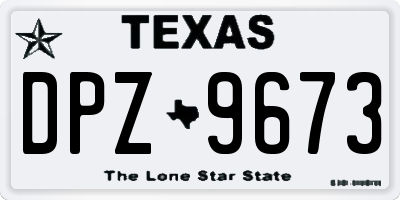 TX license plate DPZ9673