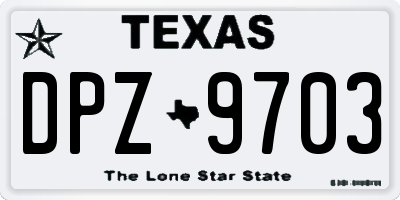 TX license plate DPZ9703