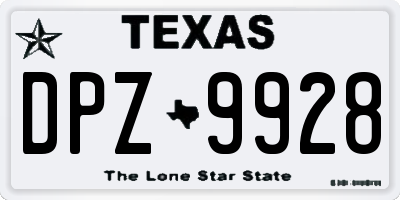 TX license plate DPZ9928