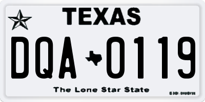 TX license plate DQA0119