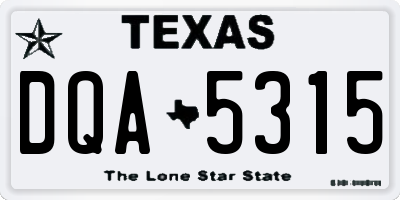 TX license plate DQA5315