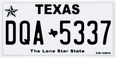 TX license plate DQA5337