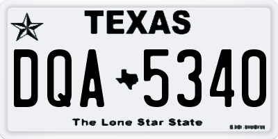 TX license plate DQA5340